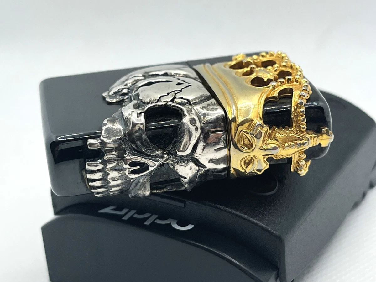 ZIPPO Limited Edition Beauty Beast 3D Side Skull King Crown Lighter Black / Gold