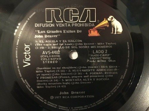Exitos de John Denver Argentina LP black vinyl record RCA Greatest Hits - Imagen 4 de 4