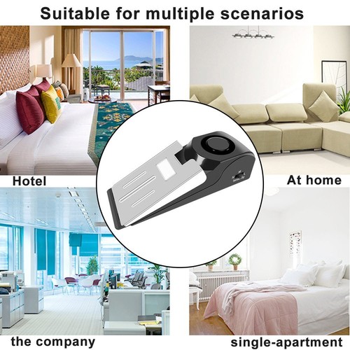 Door Stop Alarm Wireless Home Travel Security Portable System Safety Wedge Alert - Picture 3 of 9