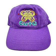 Girls Purple Hat Cute Butterfly Gem Bedazzle Rhinestone Chlidrens Place Hearts