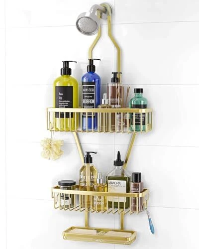 Shower Caddy Hanging Bathroom Organizer: Over Head Long Rack for Tall