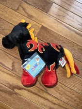 NWT Ganz Webkinz Night Mare Fire Flame Horse Plush WITH SEALED TAG/ UNUSED CODE