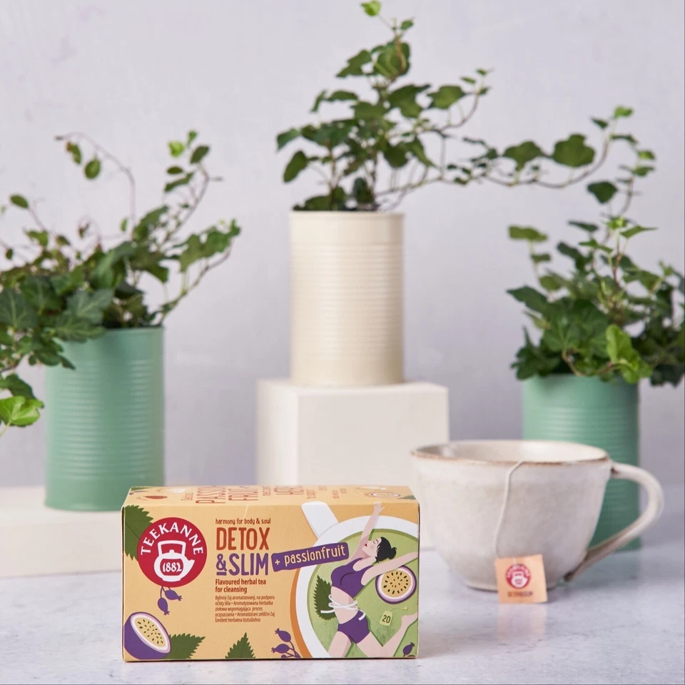 TEEKANNE Detox & Slim Kraeutertee Gruener Tee Maracuja 6x20 Beutel Passionsfruch - Bild 4 von 4