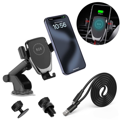 Wireless Car Charger Air Vent Dashboard Bracket Phone Holder For iPhone 15 14 13 - Picture 3 of 14
