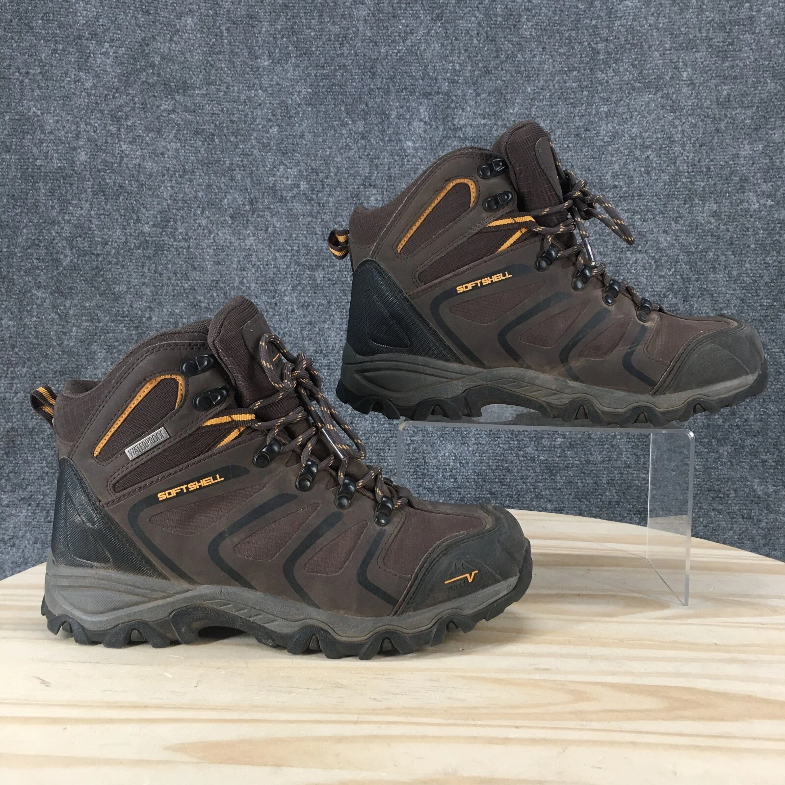 Nortiv 8 Boots Mens 6.5 Armadillo Hiking Combat Brown Waterproof Lace Up 160448