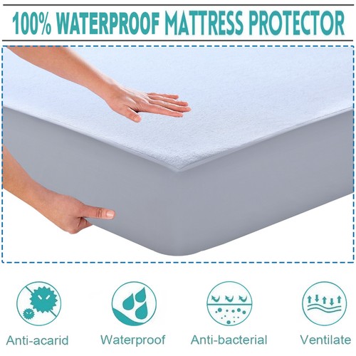 WATERPROOF Mattress Protector Extra Deep Matress Topper Fitted Bed Sheet Covers - Picture 39 of 44