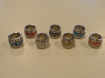Alloy European Barrel Bead, Large Hole Bead, Platinum, 11x9mm, hole: 6.5mm Qty 3