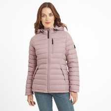 Tog24 Womens Down Jacket Lightweight Ultra Warm Puffer Coat Hooded Packable