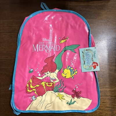 Vintage 90s Disney The Little Mermaid Ariel Vinyl Backpack Pyramid