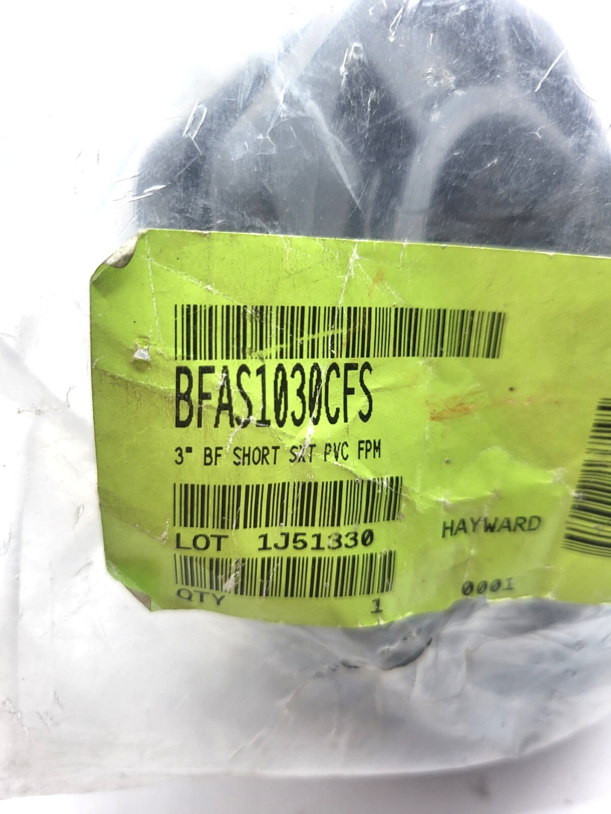 Hayward Flow Control BFAS1030CFS Bulkhead Fitting, 3", PVC/FPM, 0418G