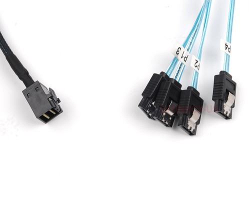 6G Internal MiniSAS HD SFF-8643 to 4 SATA 7pin Hard Disk Data Server Raid Cable - Picture 7 of 12