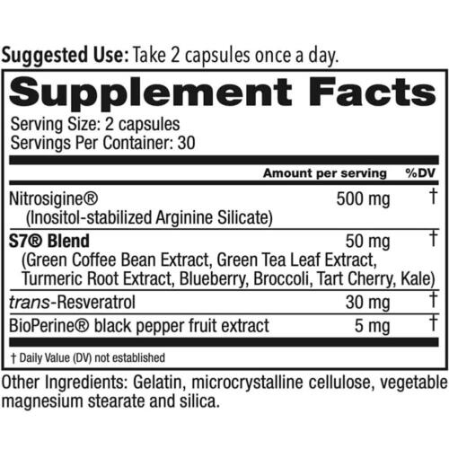 NitricOxide BloodFlow-7 Capsules - Nitrosigine supplement - 60 Capsules DE2025 - Bild 9 von 12