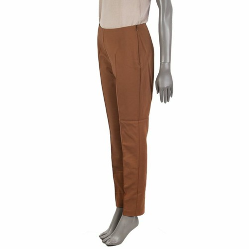 60160 auth AKRIS cognac cotton blend FRONT STITCH Tapered Pants 36 S - Picture 2 of 4