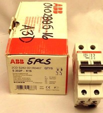ABB S202-K16 2 POLE 16 AMP MINI CIRCUIT BREAKER -New