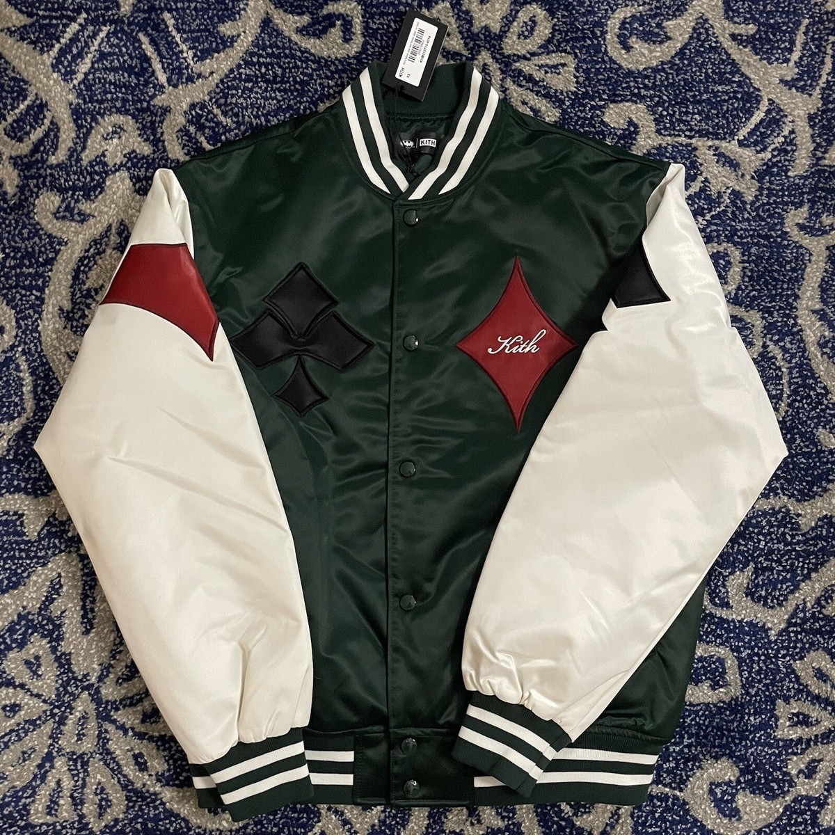 Kith Batman Joker Satin Bomber Jacket Ivy Green Size XS Kith Batman Joker Satin Bomber Jacket Ivy Green Size XS