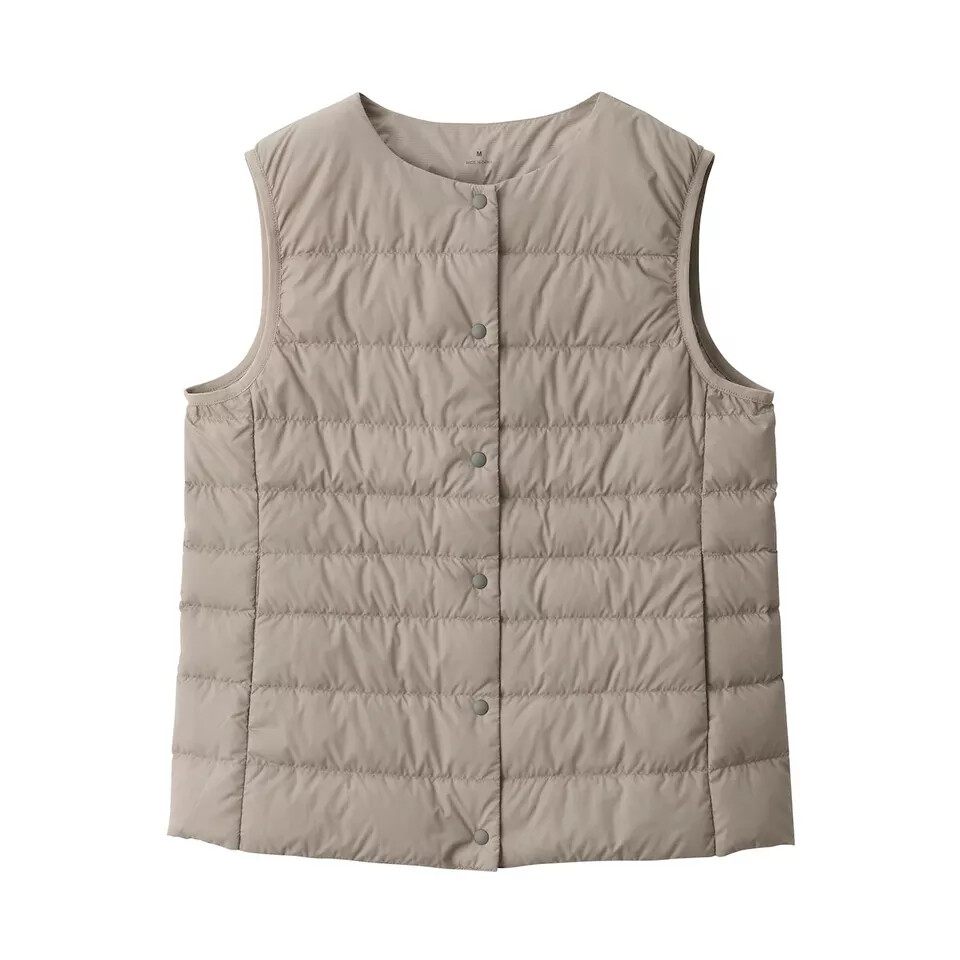 MUJI Collarless Down Vest XS-XXL Packable Lightweight Anti-Static