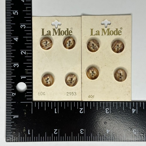 La Mode braune Knöpfe Größe 13 mm 1/2" #2953 waschbar Blumenthal 2 Karten insgesamt 8 - Bild 6 von 7