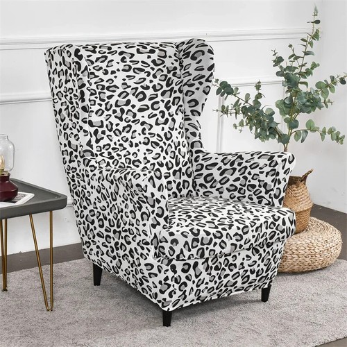 Floral Wing Chair Cover Armchair Covers Elastic Wingback Single Chair Slipcovers - Picture 27 of 54