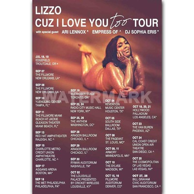 Lizzo Cuz I Love You Tour Custom New Silk Poster Wall Decor