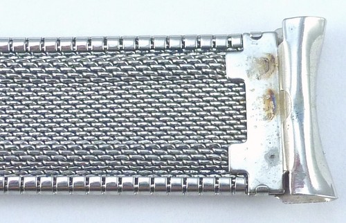 Stainless Steel Tri-Fold Clasp Wristwatch Bracelet w/18.8mm Curved Ends - Picture 10 of 11