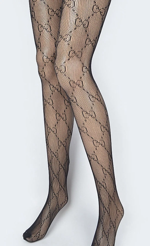 Medias de malla de moda Medias Color negro Letra Estilo G Sexy Medias transparentes Foto 2 de 4