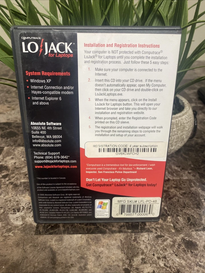 Lo jack For Laptops, Stolen Computer Recovery Service (Computrace) Windows XP CD - Image 2 of 3
