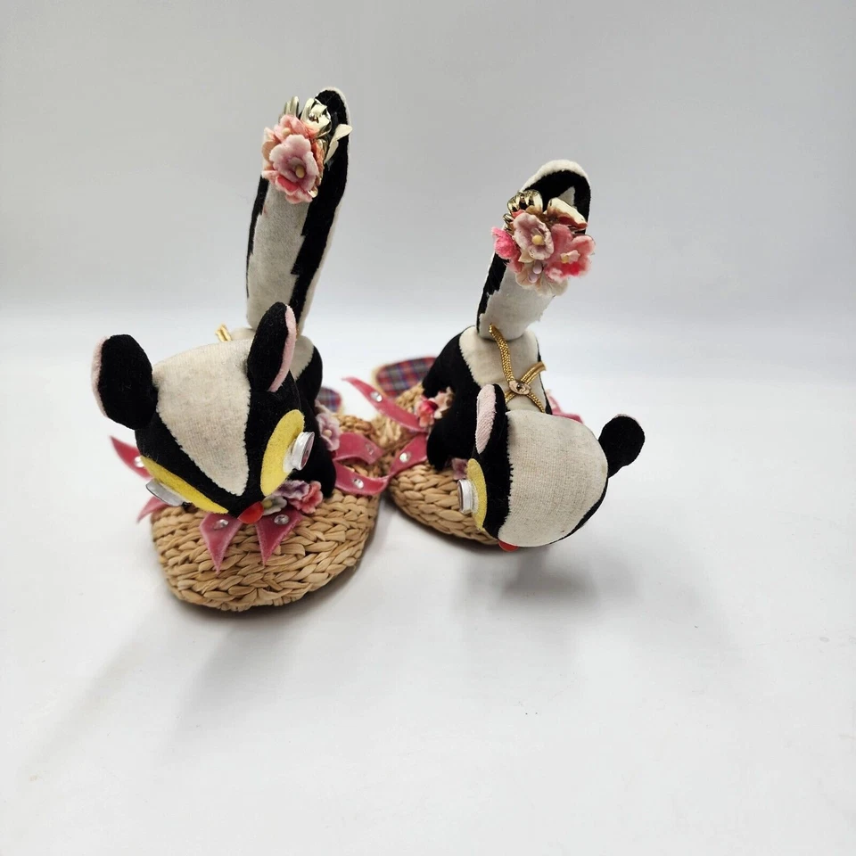 Zapatillas RARAS De Colección Años 60 Pana Mofeta Animal Novedad Extravagante Único Especial Foto 2 de 4