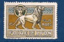 Cindirella Erinnophilie vignette timbre Foire de Lyon de 1914 LUXE**