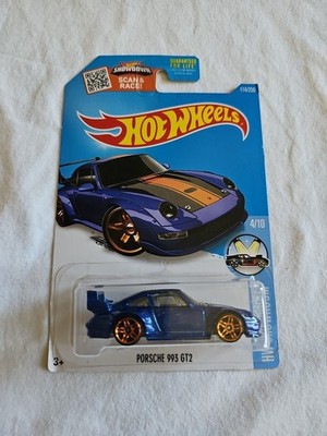 2016 Hot Wheels PORSCHE 993 GT2 Blue 114/250 LITTLE BEND Showroom