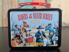 RIDERS of the SILVER SCREEN LONE RANGER ROY ROGERS SIX SHOOTER KNIFE w/ TIN (b)