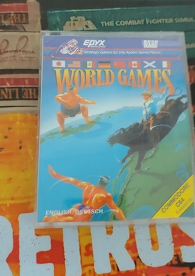 World Games (Epyx 1986) Commodore 64 (Tape, Box) works 8-bit classic