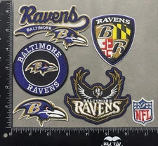 LOT OF 6 BALTIMORE RAVENS IRON ON EMBROIDERED PATCH