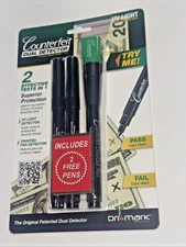 Dri Mark Counterfeit Dual Detector Smart Money Pen +UV Light +Bonus Pens - NEW!