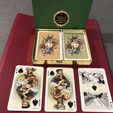 * SWISS MULLER & Co * Playing Cards scenic aces twin pack boxes vintage  