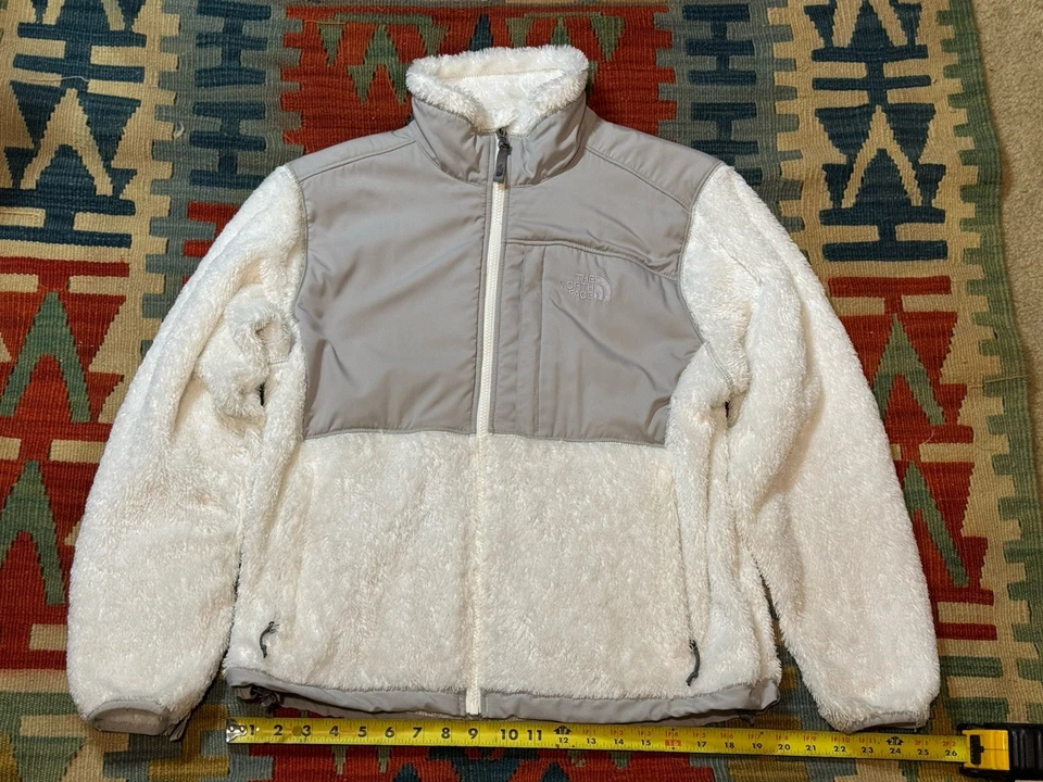 The North Face Denali Jacket Women’s Size Medium White Grey TNF Fuzzy Fleece - Image 3 of 4