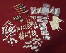 Clockmaker's Estate:  Group of Hands, Numbers, Birds & Dancers for Cuckoo Clocks