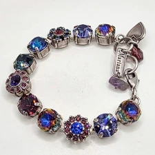 Mariana Purple Blue Vitrail Watermelon Swarovski Rhinestone 7" Women's Bracelet