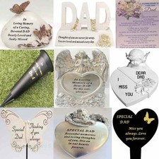 Dad Fathers Day Memorial Plaque Frame Stake Vase Ornament Grave Remembrance Item
