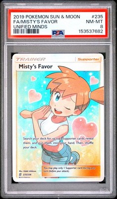 2019 Pokemon Sun & Moon Unified Minds #235 Fa/Misty'S Favor Unified Minds PSA 8