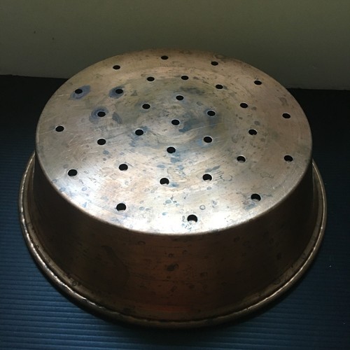 Vintage 1960er Mid Century massiver Kupfer Dampfgarer Einsatz oder Sieb 10,5" T x3" H - Bild 4 von 4