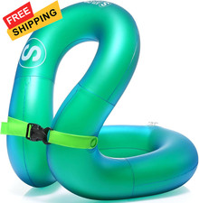Swim Vest, Inflatable Jacket, Pool Floaties, Lightweight Small, Green-S