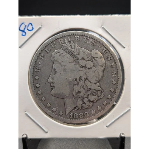 1880 Morgan Silver Dollar • Circulated Example • Philadelphia Mint • Full Detail