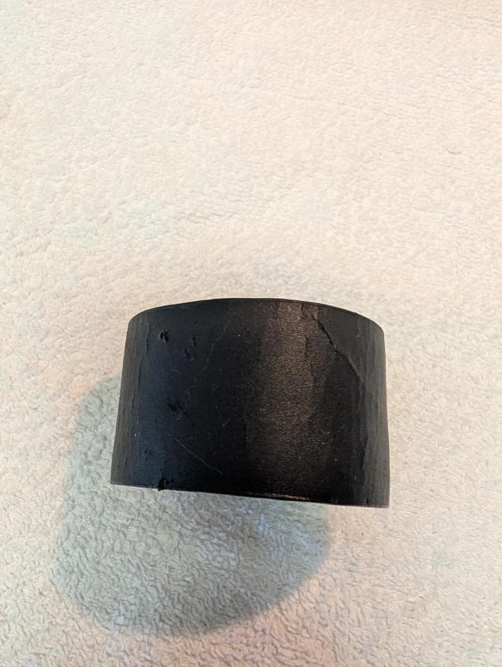 Pulsera ancha de cuero negro 8,5" para hombre/unisex Foto 2 de 4