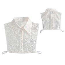 1Pcs Women Fake Collar Artistic Retro Lace-embroidered Hollow Half Decor Collar