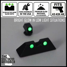 Glow Night Sight Set for Glock® 43 43X 48 Slimline | Fast Target Front & Rear