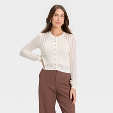 Women's Pointelle Cardigan - A New Day