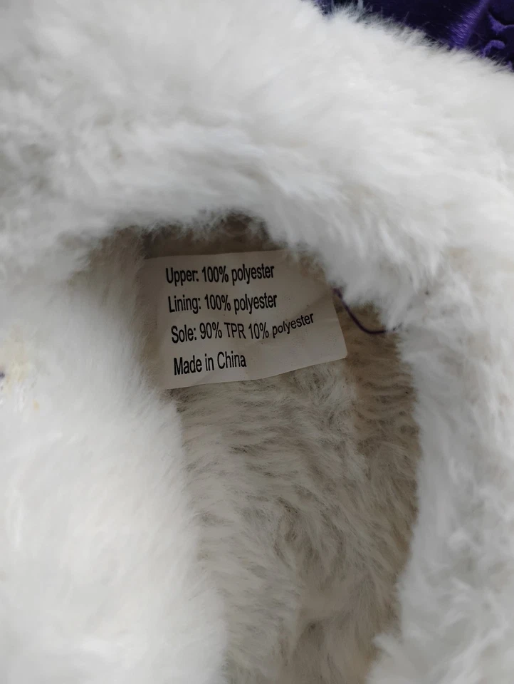 Zapatillas de dormitorio. Púrpura. Forro polar. Talla 9m. Foto 3 de 4