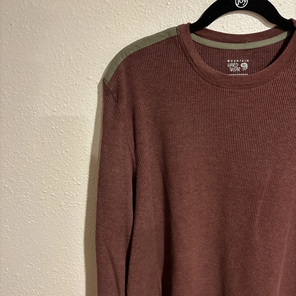 Mountain Hardwear Borgoña Rojo Tejido Gofre Manga Larga Cuello Redondo Térmico Para Hombre’s XL Foto 3 de 4