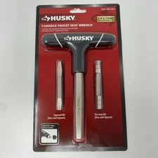 Husky T-Handle Faucet Seat Wrench with Tapered Bit & Six-step Bit