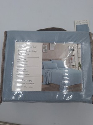 CANOPY HOME ELEMENTS 4 Piece Sheet Set Wedgewood Blue TWIN - NIP